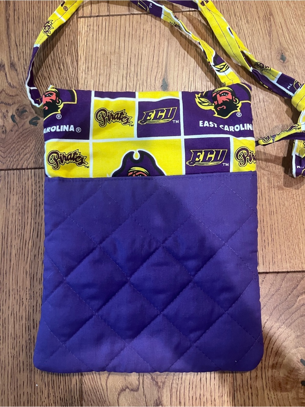 Purple & Yellow ECU Pirates Crossbody Bag